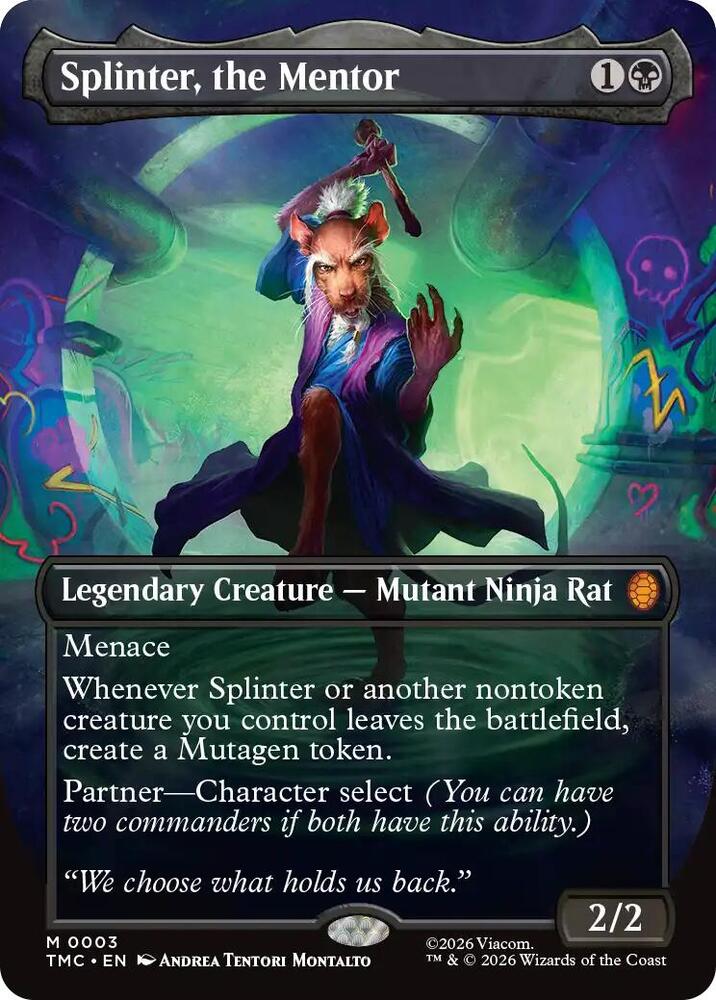 Splinter, the Mentor (Borderless) (3) [Teenage Mutant Ninja Turtles Commander]
