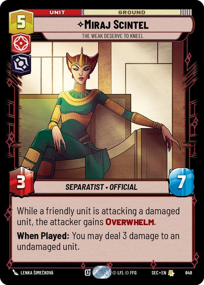 Miraj Scintel - The Weak Deserve to Kneel (Foil) (649) [Secrets of Power]