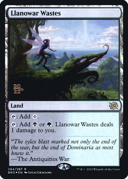 Llanowar Wastes (264s) [The Brothers' War Promos]