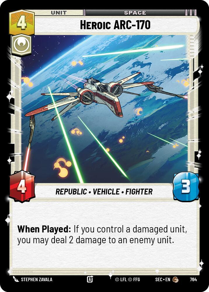 Heroic ARC-170 (Foil) (764) [Secrets of Power]