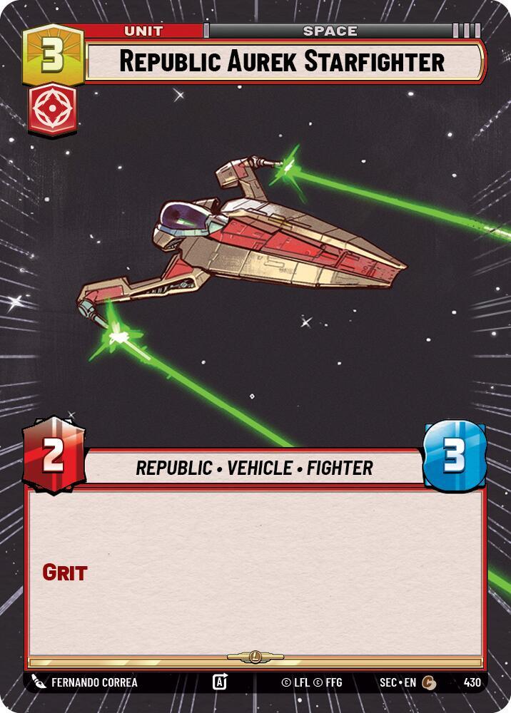 Republic Aurek Starfighter (Hyperspace) (430) [Secrets of Power]
