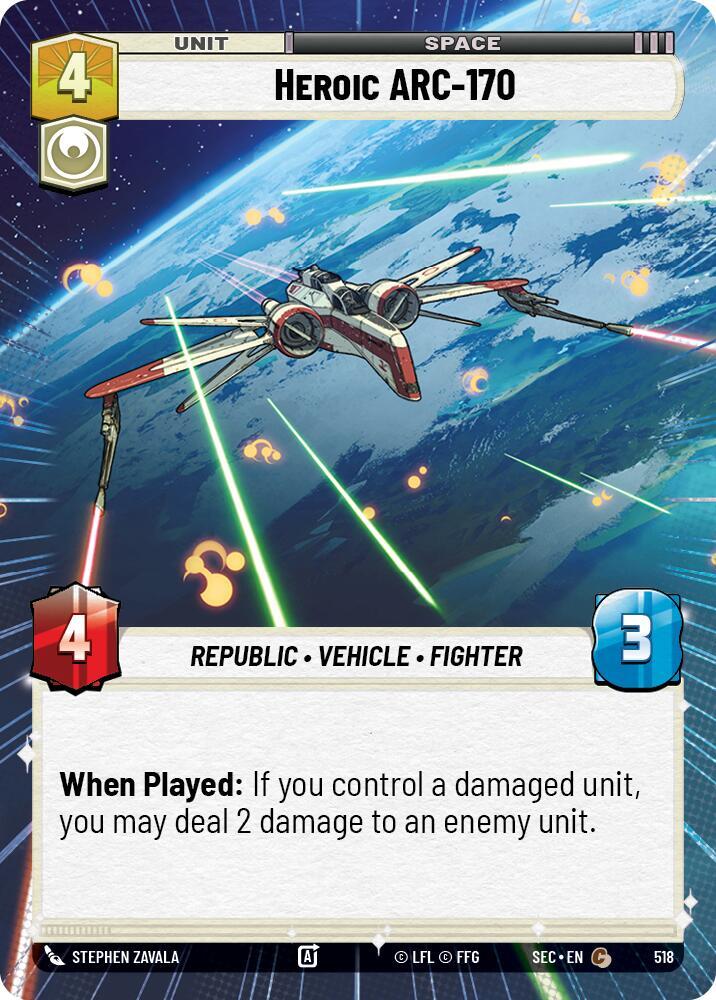 Heroic ARC-170 (Hyperspace) (518) [Secrets of Power]