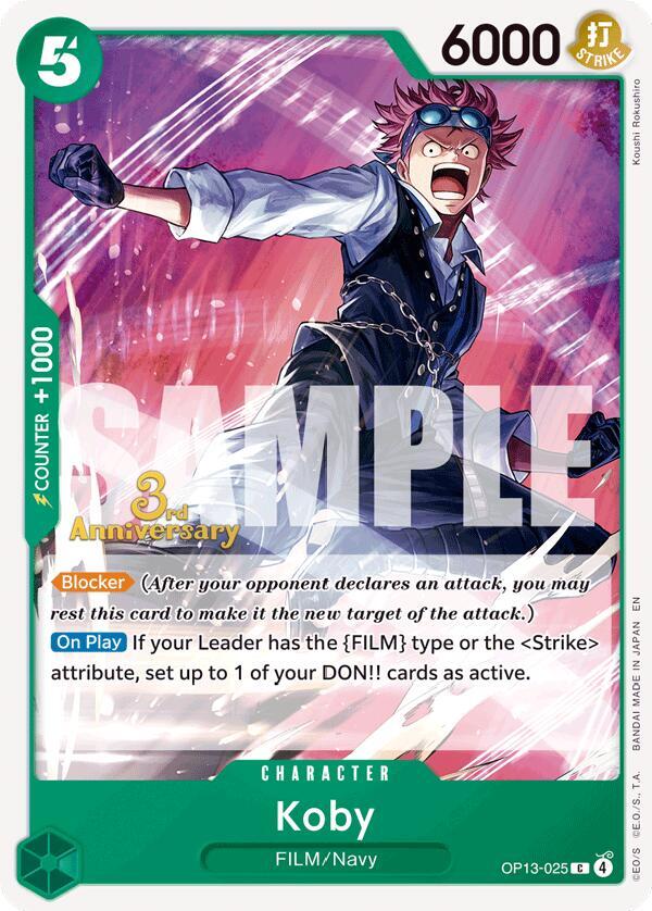 Koby (OP13-025) [Carrying On His Will: 3rd Anniversary Tournament Cards]