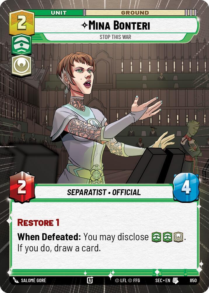 Mina Bonteri - Stop This War (Hyperspace Foil) (850) [Secrets of Power]