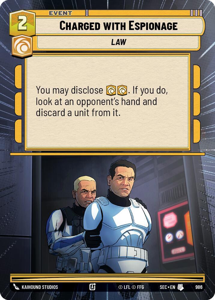 Charged with Espionage (Hyperspace Foil) (986) [Secrets of Power]
