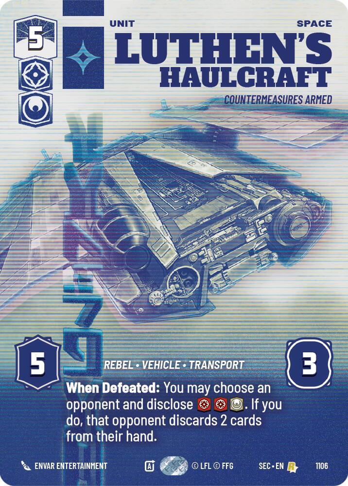 Luthen's Haulcraft - Countermeasures Armed (Prestige Foil) (1106) [Secrets of Power]