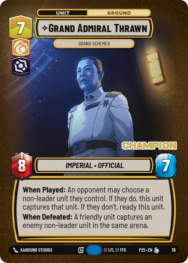 Grand Admiral Thrawn - Grand Schemer (Champion) (36) [Secrets of Power - Weekly Play Promos]