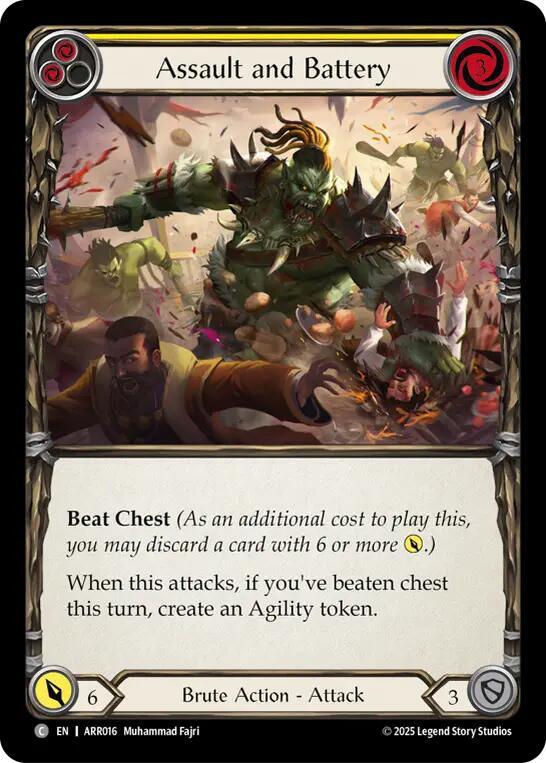Assault and Battery (Yellow) (ARR016) [Armory Deck: Rhinar]