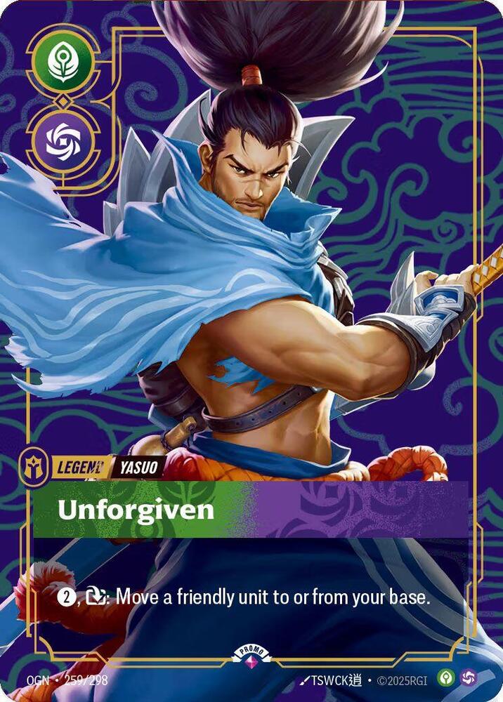 Yasuo - Unforgiven (Metal) (259/298) [Riftbound Organized Play Promotional Cards]