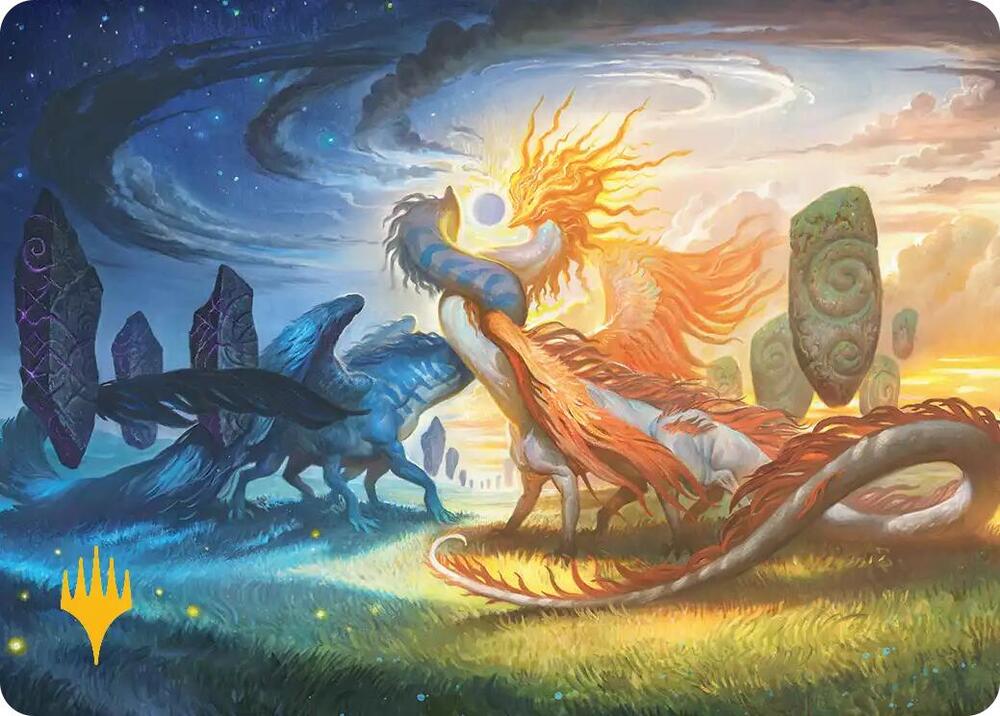 Celestial Reunion Art Card (19/54) (Gold-Stamped Planeswalker Symbol) [Lorwyn Eclipsed Art Series]