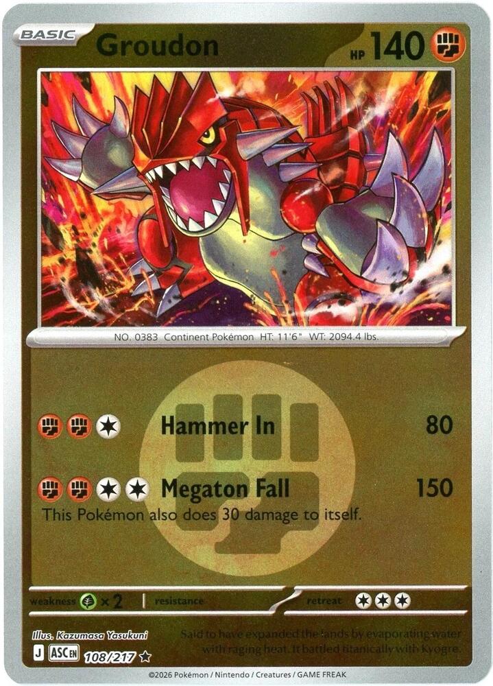 Groudon (Energy Symbol Pattern) (108/217) [ME: Ascended Heroes]