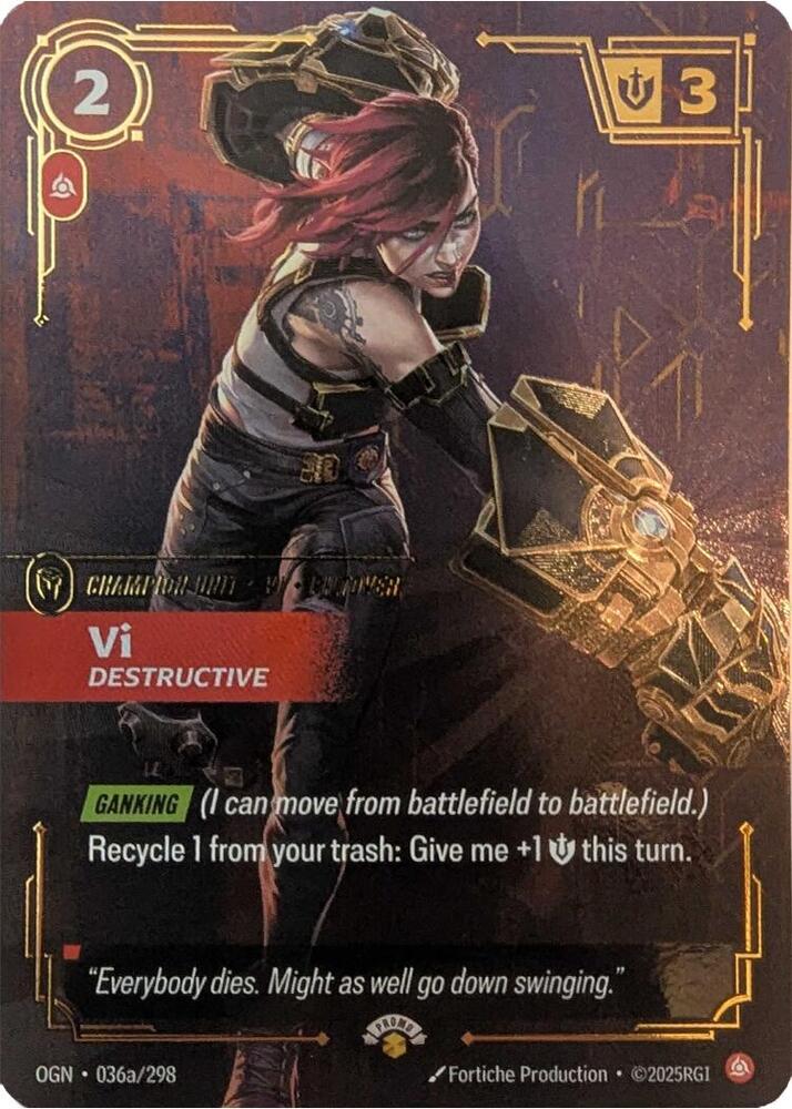 Vi - Destructive (036a/298) [Riftbound Promotional Cards]