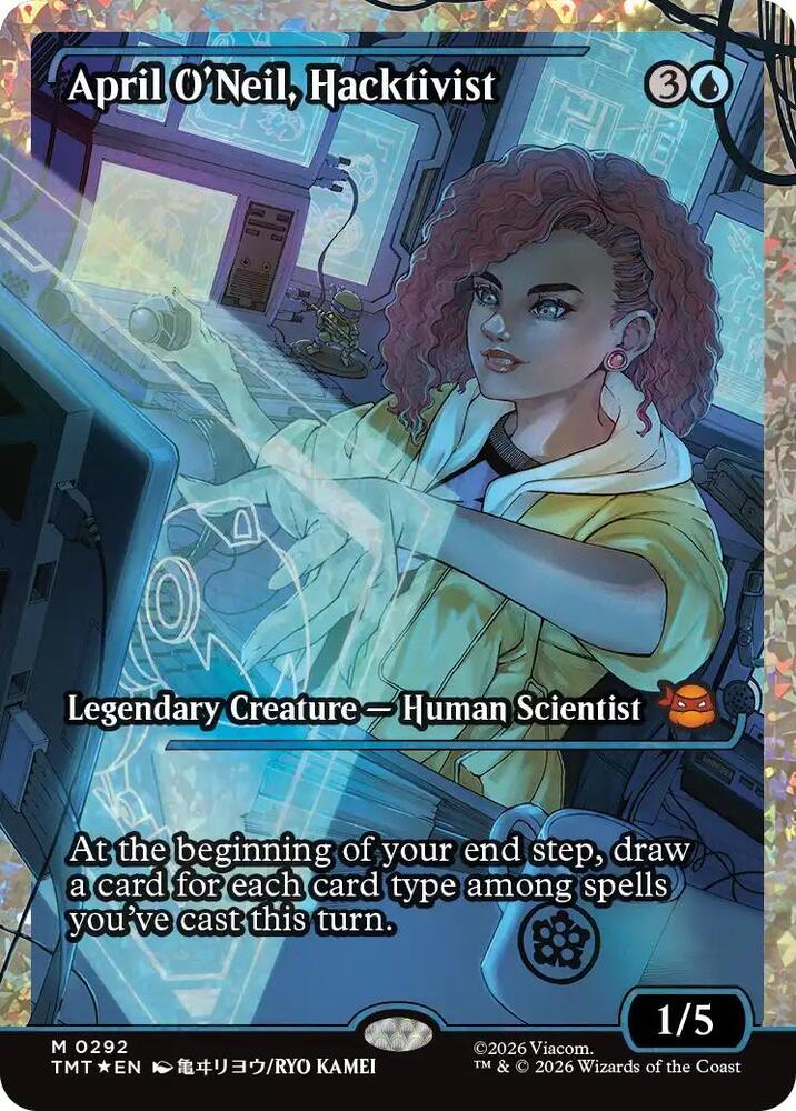 April O'Neil, Hacktivist (0292) (Showcase) (Fracture Foil) [Teenage Mutant Ninja Turtles]