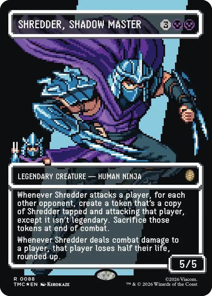 Shredder, Shadow Master (Borderless) (Surge Foil) (88) [Teenage Mutant Ninja Turtles Commander]