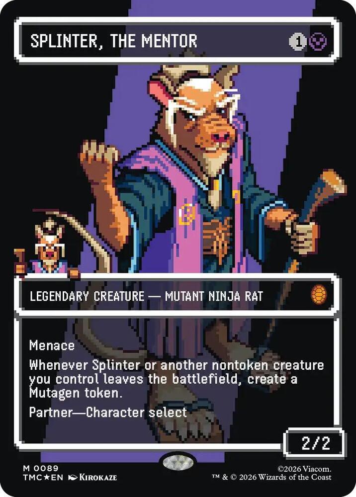 Splinter, the Mentor (0089) (Borderless) (Surge Foil) [Teenage Mutant Ninja Turtles Commander]