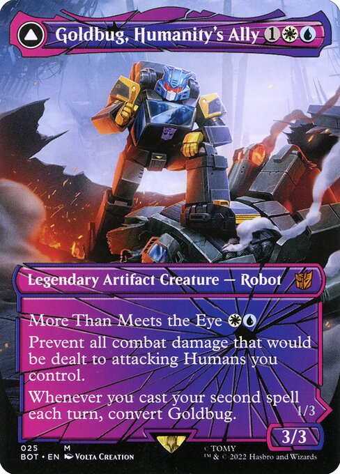 Goldbug, Humanity's Ally // Goldbug, Scrappy Scout (25) [Transformers] [Borderless]