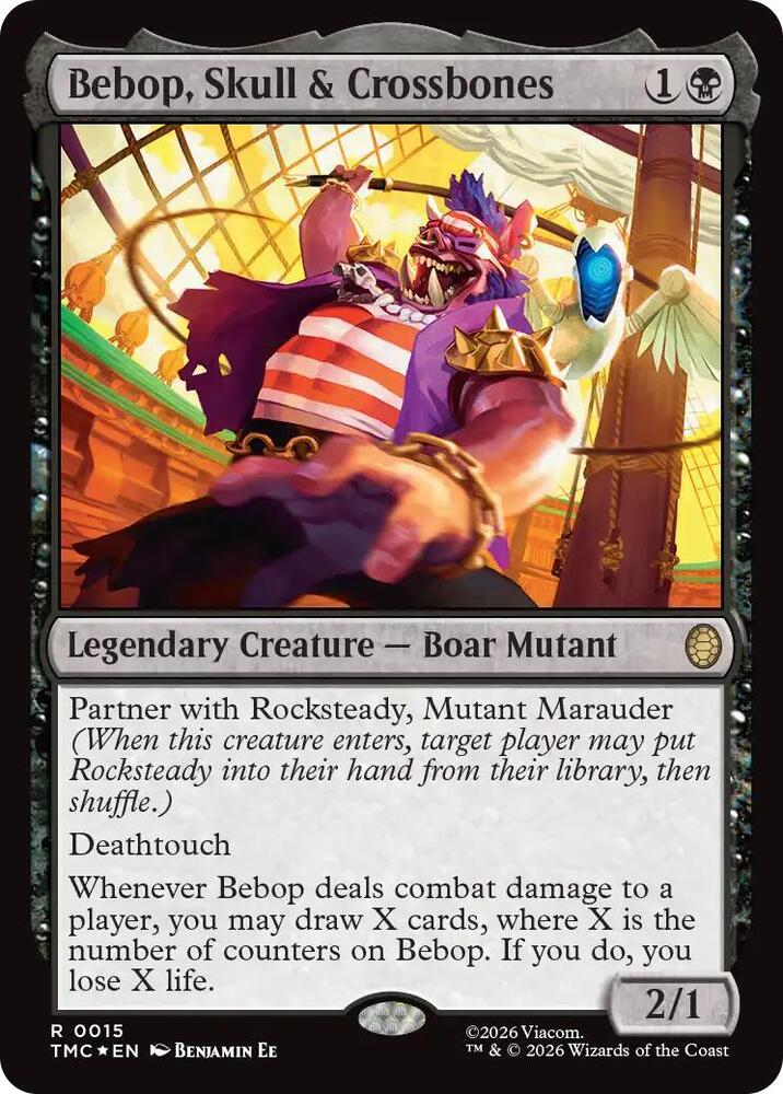 Bebop, Skull & Crossbones (Surge Foil) (15) [Teenage Mutant Ninja Turtles Commander]
