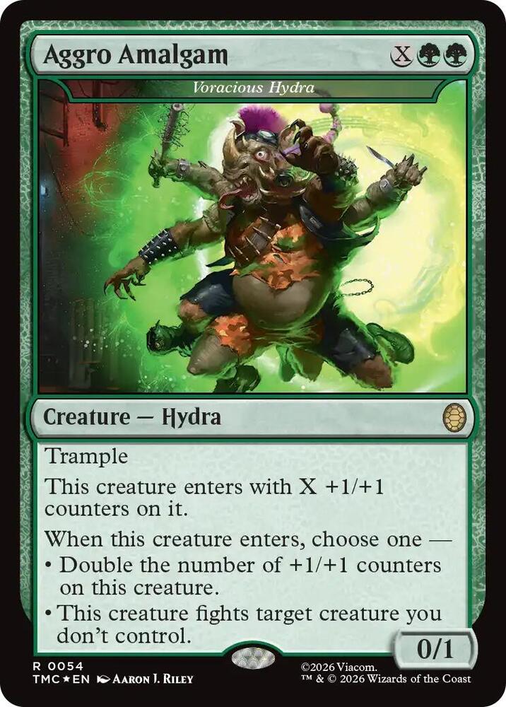 Aggro Amalgam - Voracious Hydra (Surge Foil) (54) [Teenage Mutant Ninja Turtles Commander]