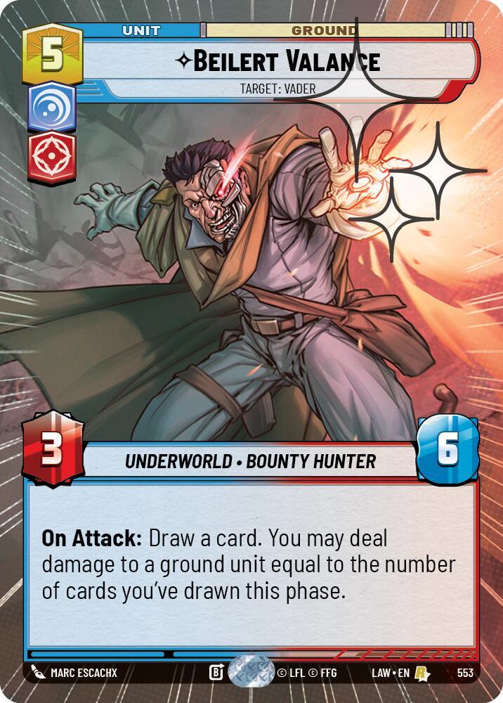 Beilert Valance - Target: Vader (Hyperspace Foil) (553) [A Lawless Time]