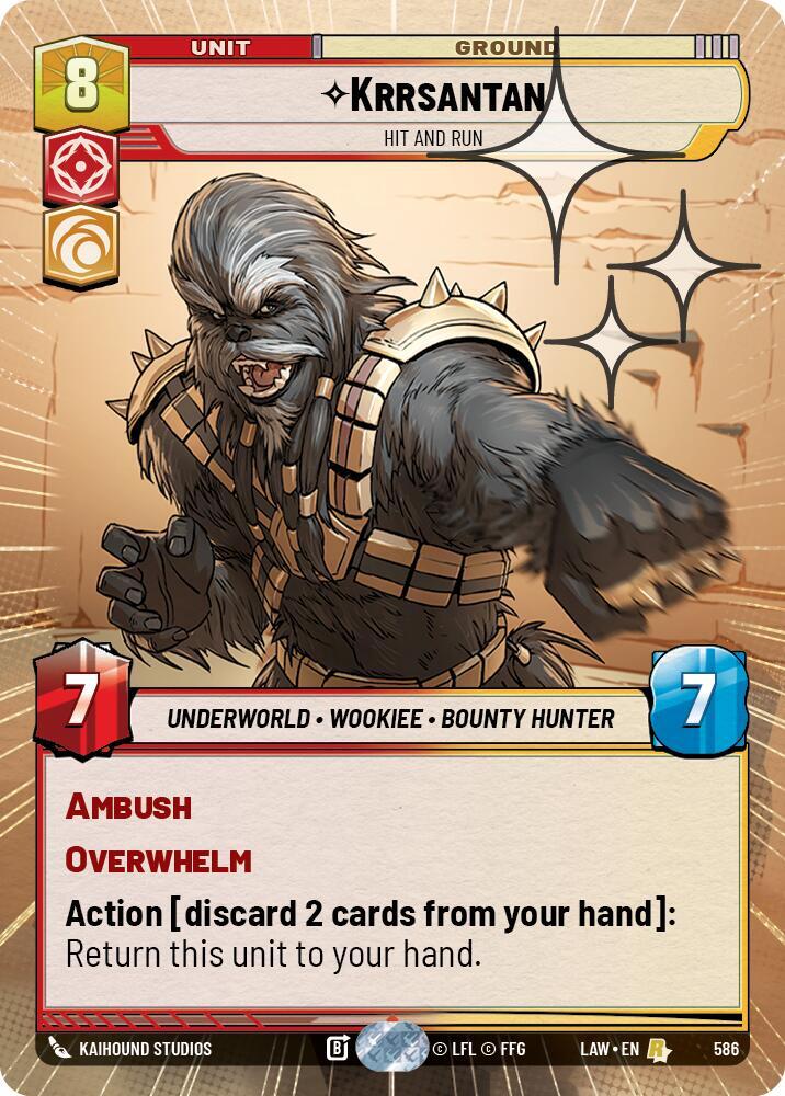 Krrsantan - Hit and Run (Hyperspace Foil) (586) [A Lawless Time]