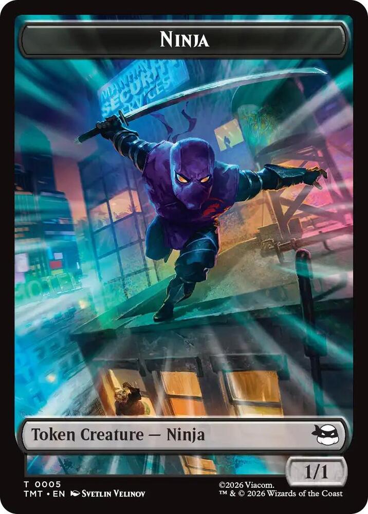 Ninja // Mutagen Double-Sided Token (5 // 9) [Teenage Mutant Ninja Turtles]