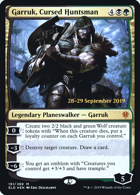 Garruk, Cursed Huntsman (191s) [Throne of Eldraine Promos]