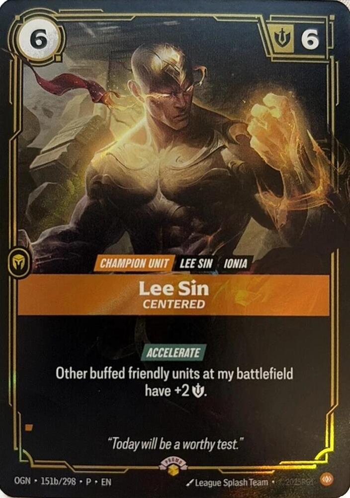Lee Sin - Centered (151b/298) [Riftbound Organized Play Promotional Cards]