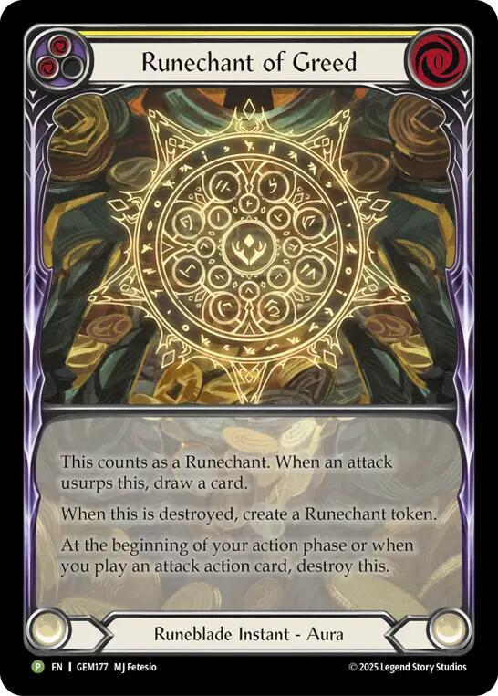 Runechant of Greed (Yellow) (GEM177) [Gem Pack 5]