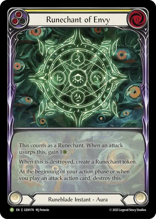 Runechant of Envy (Yellow) (GEM178) [Gem Pack 5]