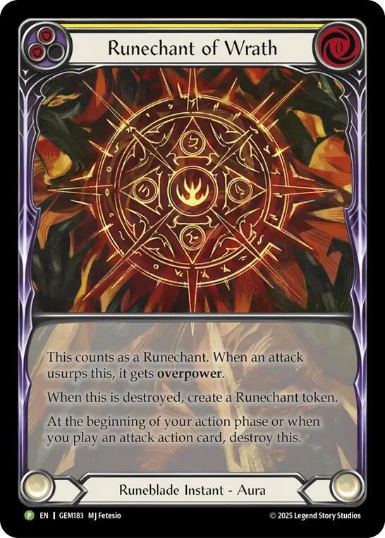 Runechant of Wrath (Yellow) (GEM183) [Gem Pack 5]