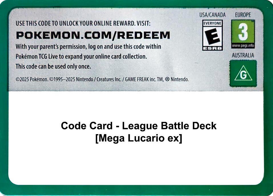 Code Card - League Battle Deck [Mega Lucario ex] [Miscellaneous Cards and Products]