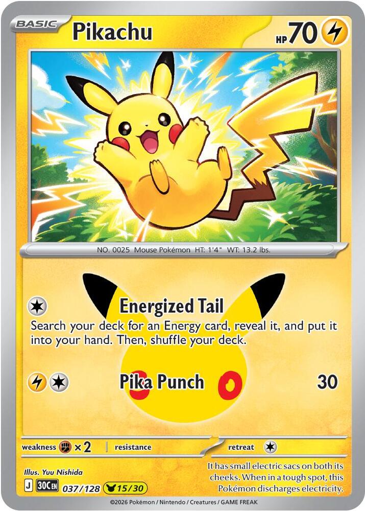 Pikachu - 037/128 [ME: 30th Celebration]