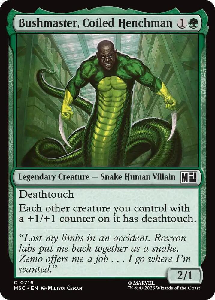 Bushmaster, Coiled Henchman (716) [Marvel Super Heroes Commander]