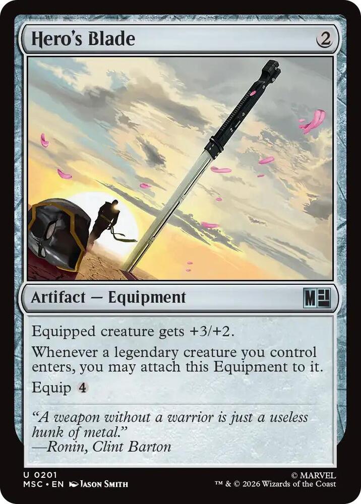 Hero's Blade (Surge Foil) (201) [Marvel Super Heroes Commander]