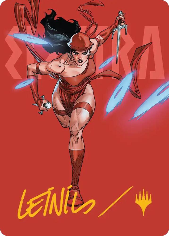 Elektra, Daughter of the Hand Art Card (Gold-Stamped Signature) (25) [Marvel Super Heroes Art Series]