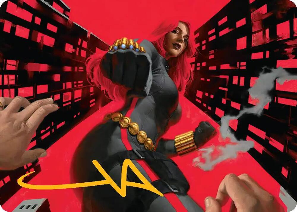 Black Widow, Deadly Hunter Art Card (Gold-Stamped Signature) (42) [Marvel Super Heroes Art Series]