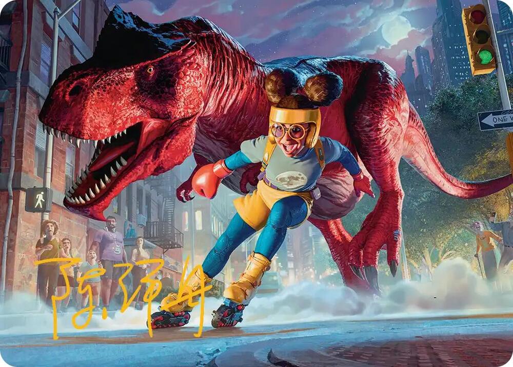 Moon Girl and Devil Dinosaur Art Card (Gold-Stamped Signature) (14) [Marvel Super Heroes Art Series]