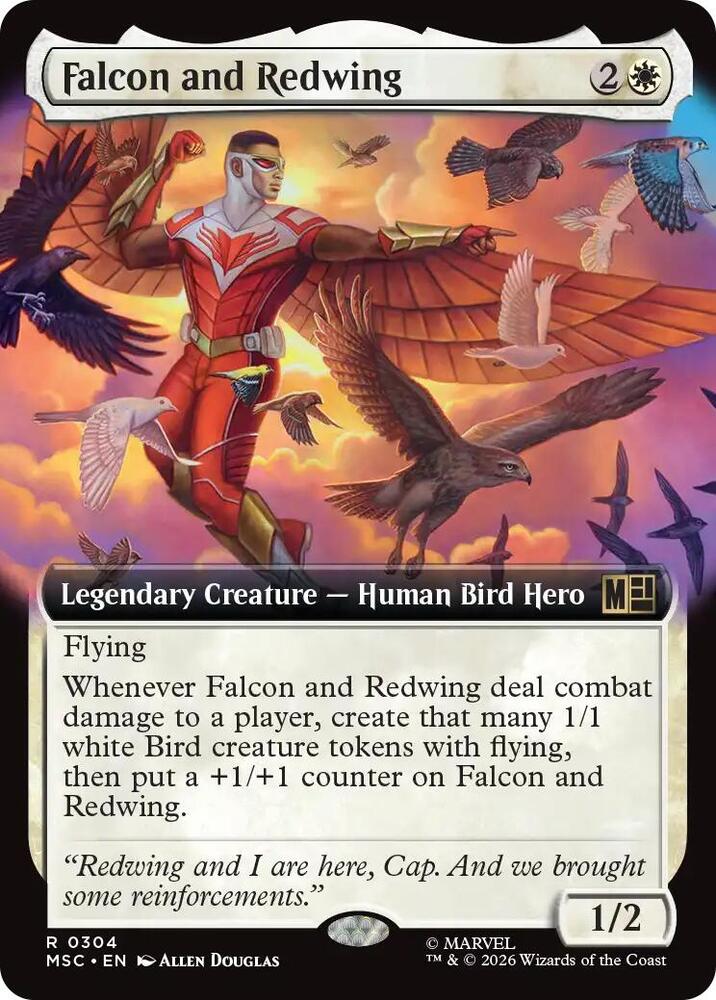 Falcon and Redwing (Extended Art) (304) [Marvel Super Heroes Commander]