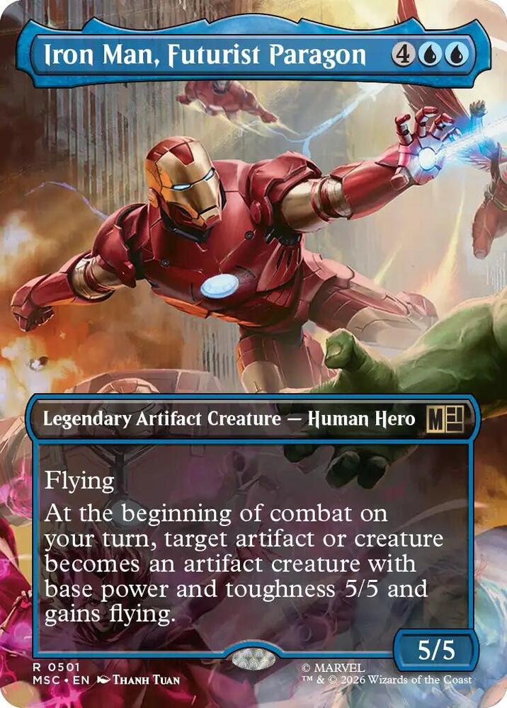 Iron Man, Futurist Paragon (Borderless) (501) [Marvel Super Heroes Commander]