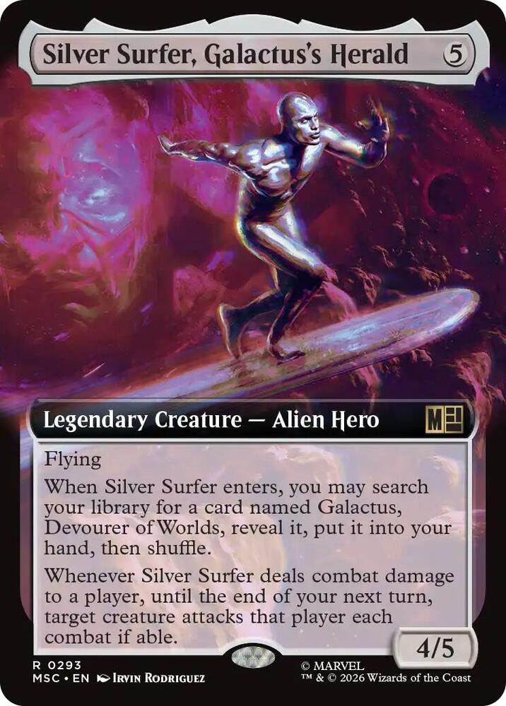 Silver Surfer, Galactus's Herald (Extended Art) (293) [Marvel Super Heroes Commander]