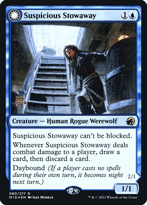 Suspicious Stowaway // Seafaring Werewolf (80s) [Innistrad: Midnight Hunt Promos]