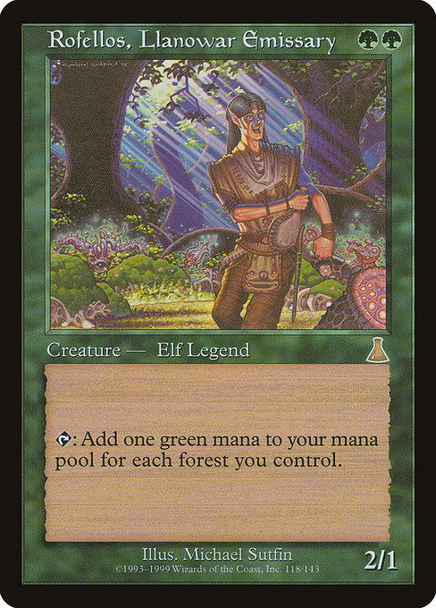 Rofellos, Llanowar Emissary (118) [Urza's Destiny]
