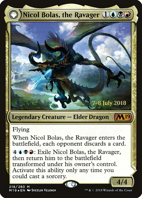 Nicol Bolas, the Ravager // Nicol Bolas, the Arisen (218s) [Core Set 2019 Promos]
