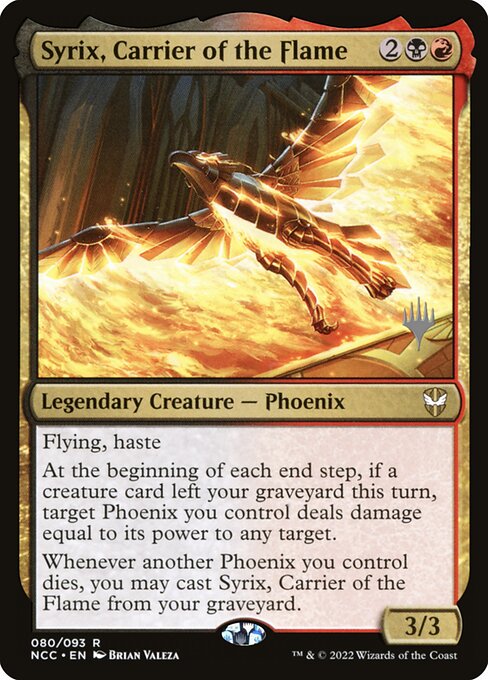 Syrix, Carrier of the Flame (80p) [New Capenna Commander Promos]