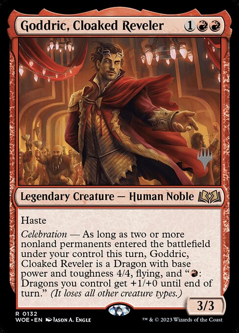 Goddric, Cloaked Reveler (132p) [Wilds of Eldraine Promos]