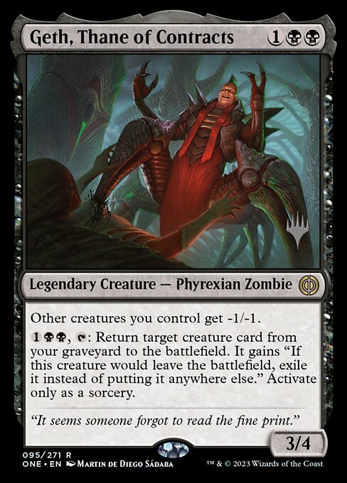 Geth, Thane of Contracts (95p) [Phyrexia: All Will Be One Promos]