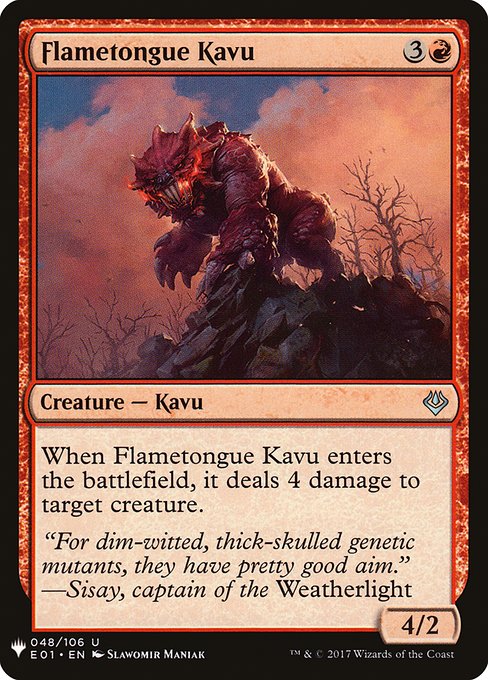 Flametongue Kavu (E01-48) [The List]
