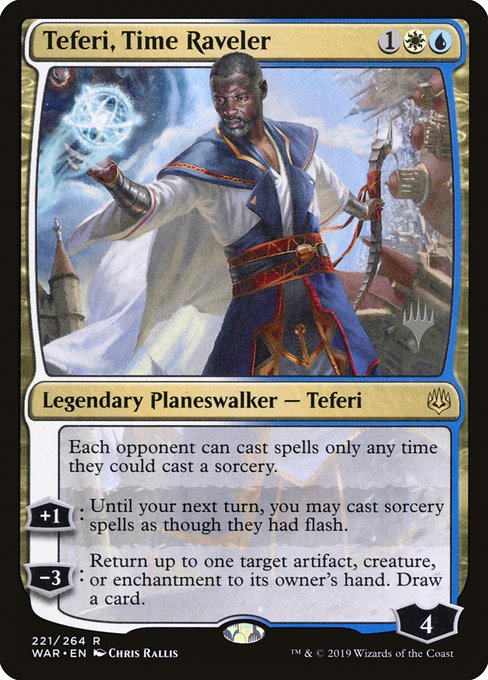 Teferi, Time Raveler (221p) [War of the Spark Promos]