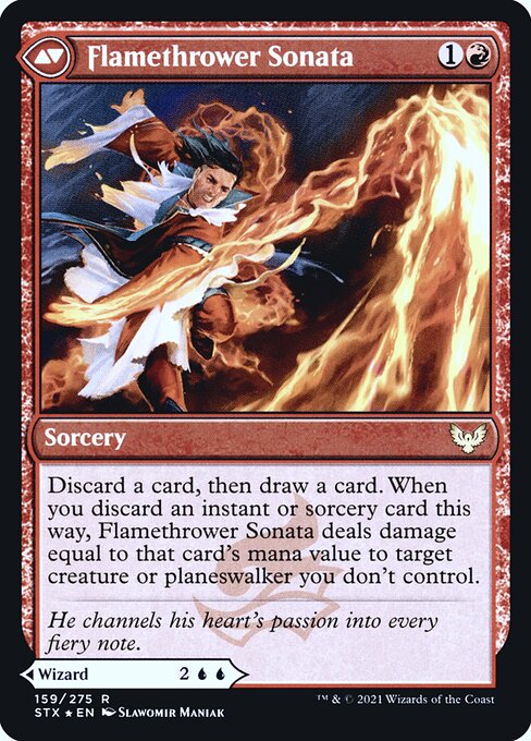 Torrent Sculptor // Flamethrower Sonata (159s) [Strixhaven: School of Mages Promos] Reverse