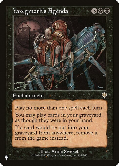Yawgmoth's Agenda (INV-135) [The List]